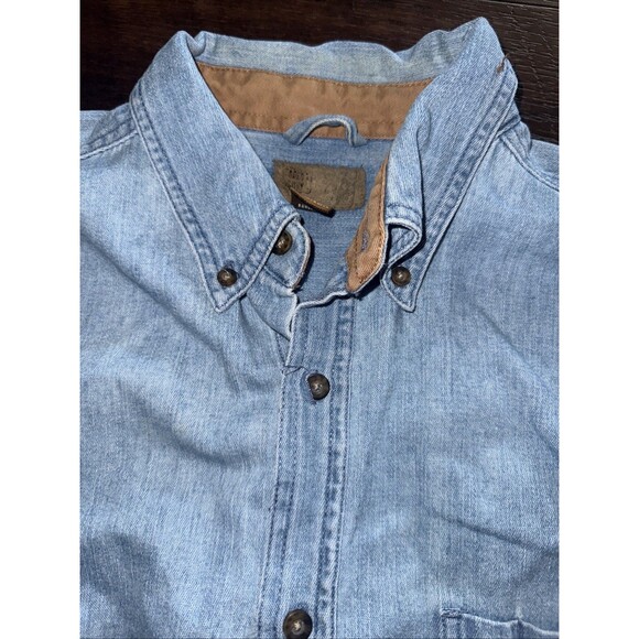 Harley-Davidson Denim Button-Up Shirt V Twin Power Mens L GUC - Picture 6 of 7